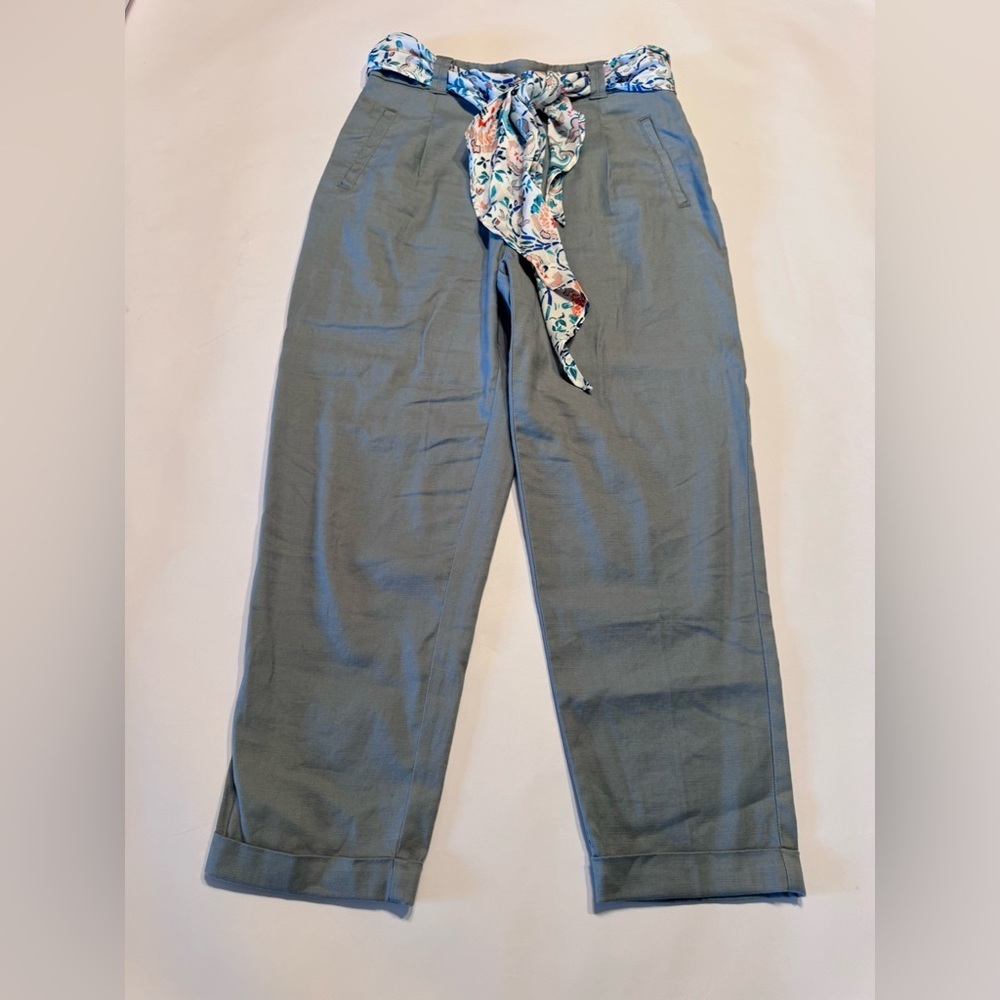 Anthropologie by ett twa Nias Belted Trousers Pants Linen Blend Size 6 - Picture 1 of 10